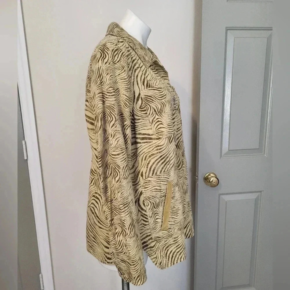 Pilcro Anthropologie Zebra Animal Print Lightweight Cotton Button Up Jacket(M) - Picture 4 of 11